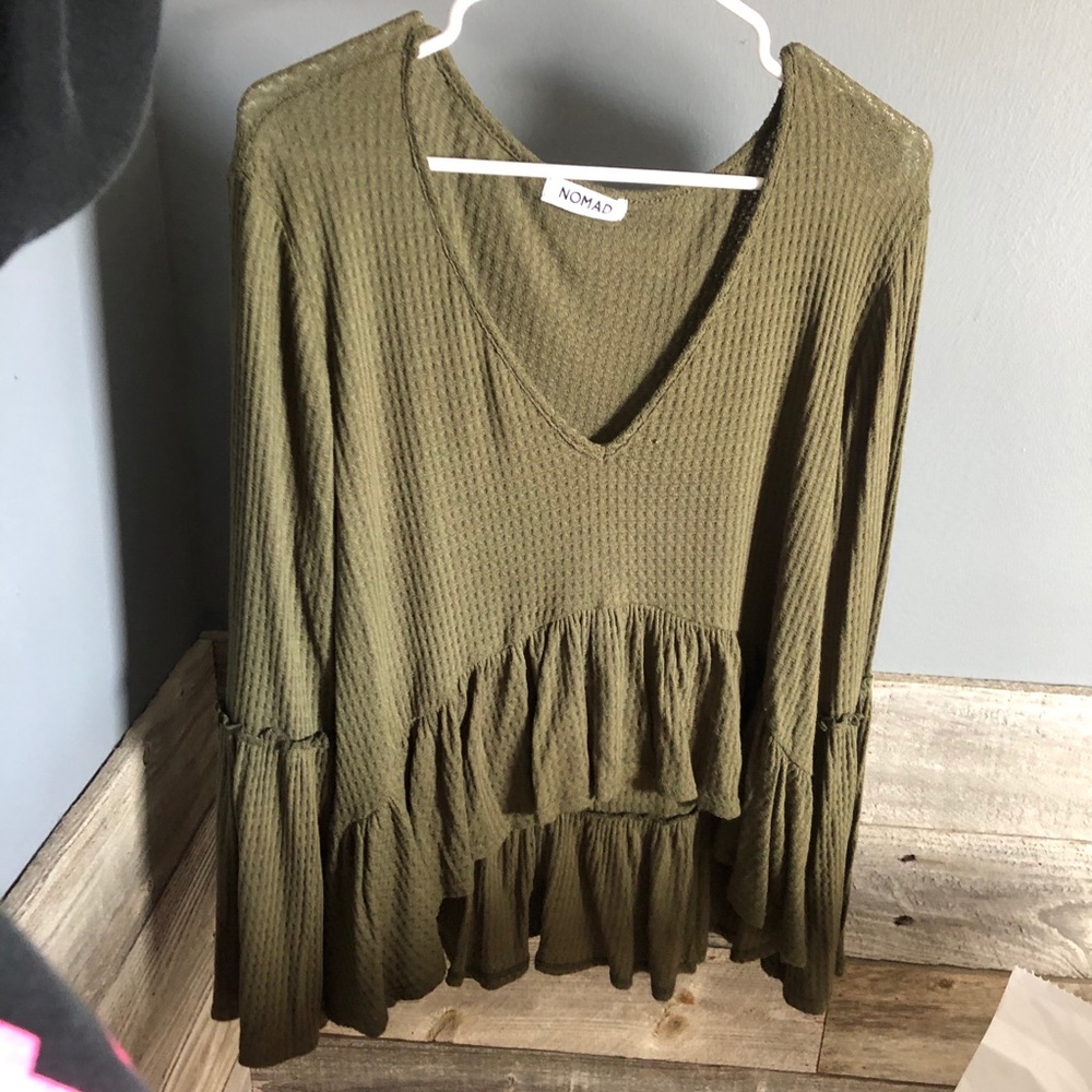 Baby doll olive top - Nomad boutique